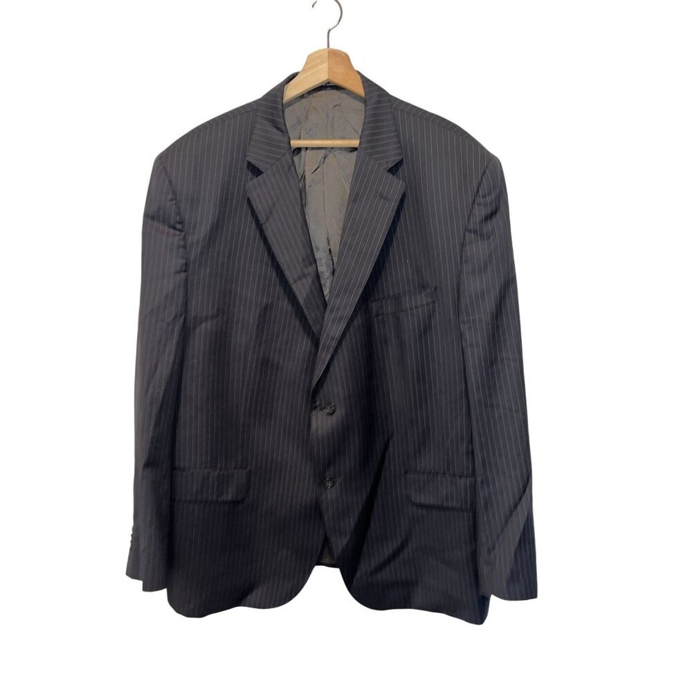 LORO PIANA Mens 100% Wool  Pinstripe Suit Jacket Blazer 2-Button Classic Fit 50
